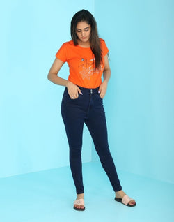 Collection of Focus DX Blue Ankle Fit Women Jeans in a gallery layout