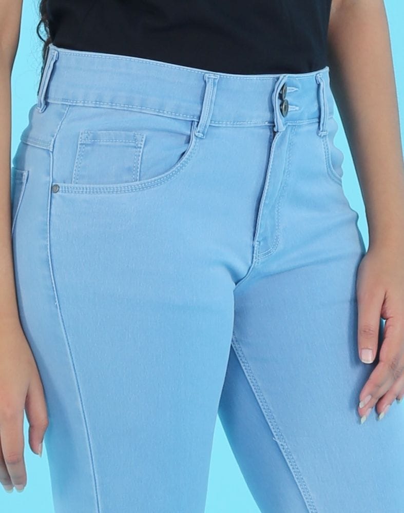 Collection of Focus mid rise super skinny ice blue Jeans in a gallery layout