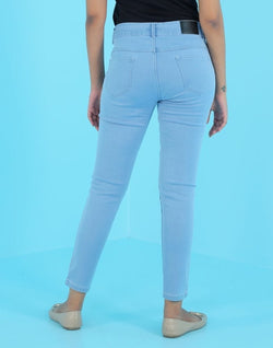 Collection of Focus mid rise super skinny ice blue Jeans in a gallery layout