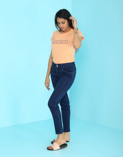 Collection of Focus Killer Blue Ankle Fit Women Jeans in a gallery layout