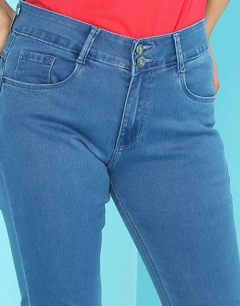 Collection of Focus Stone blue Ankle Fit Women Jeans in a gallery layout