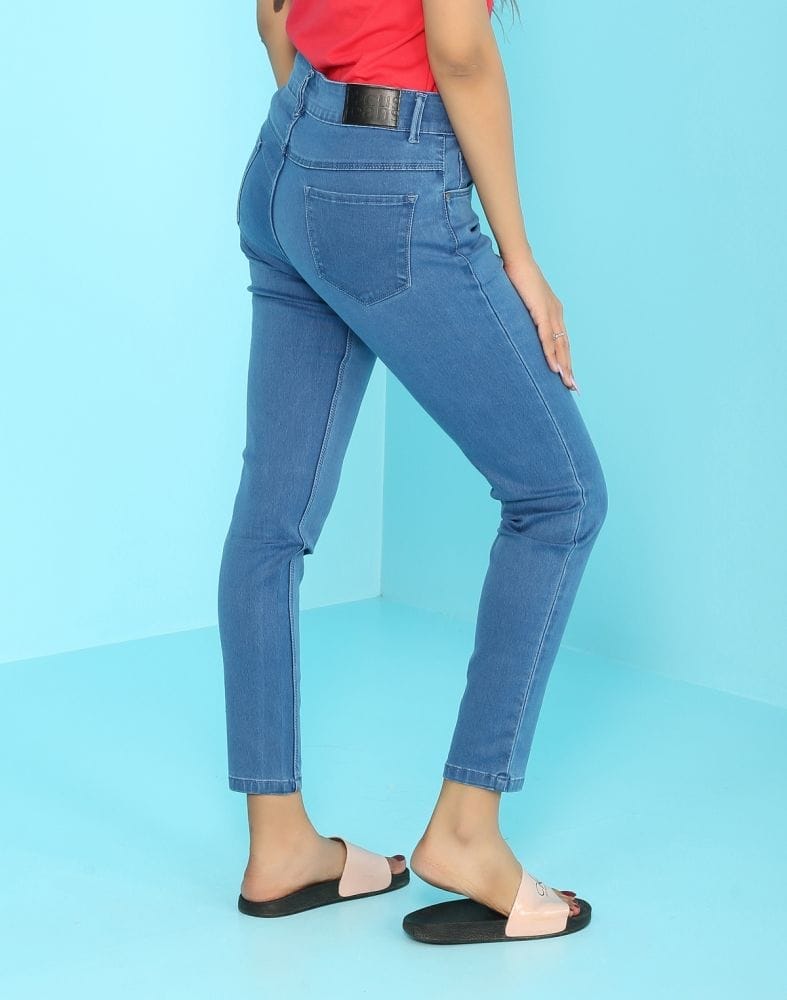 Focus Stone blue Ankle Fit Women Jeans