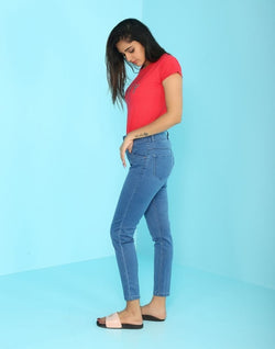 Collection of Focus Stone blue Ankle Fit Women Jeans in a gallery layout