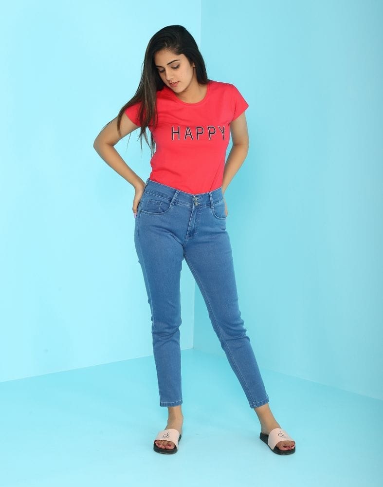 Collection of Focus Stone blue Ankle Fit Women Jeans in a gallery layout