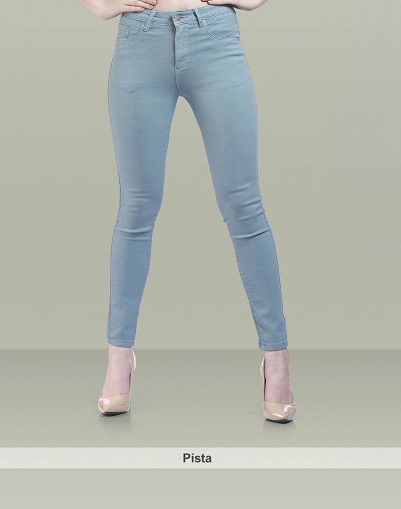 Collection of Focus Stretchable Skinny Fit Women Blue Jeans in a gallery layout