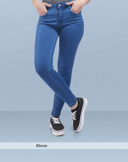 Collection of Focus high rise Skinny women stone blue Jeans in a gallery layout