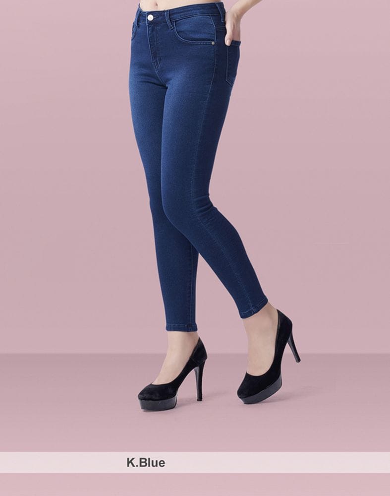 Collection of Focus skinny fit high rise women blue Jeans in a gallery layout