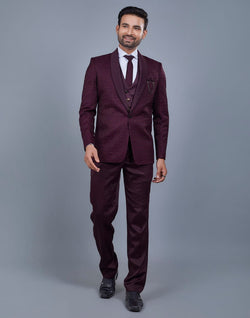 Collection of Attractive Wine 5 Pc Imported Fabric Designer Suit in a gallery layout