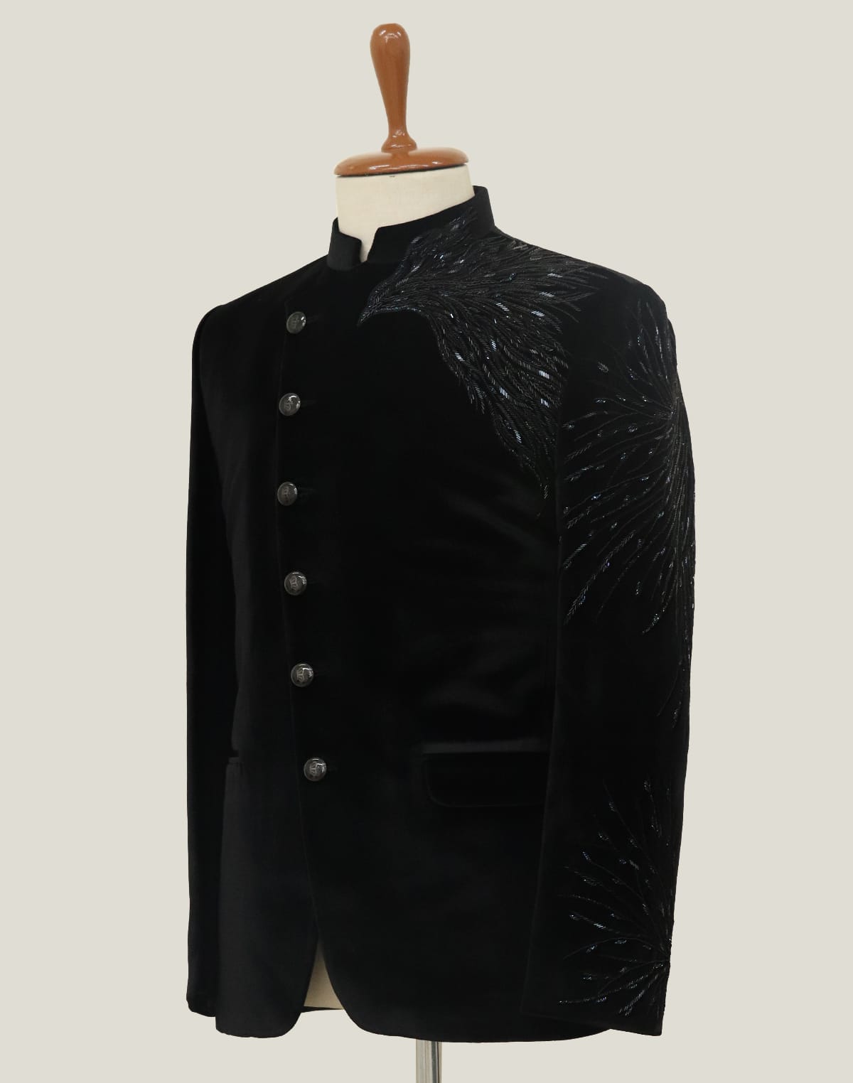 Black Velvet Cutdana work Banghgala