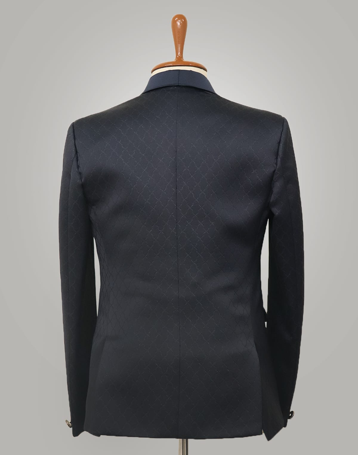 Navy Blue Jacquard Party Wear Designer Suit