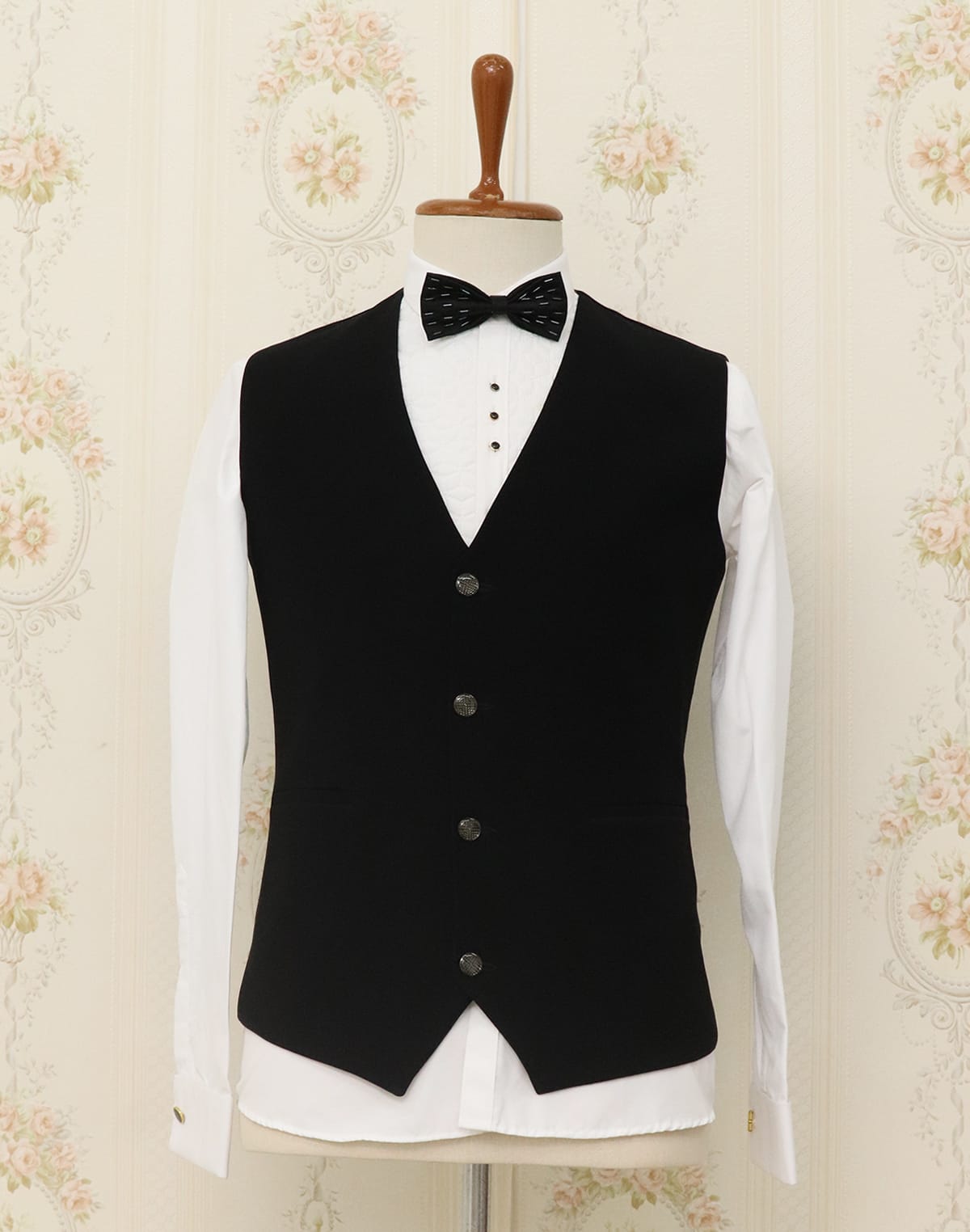 Black Cutdana work Polynosic 5PC Tuxedo Designer Suit