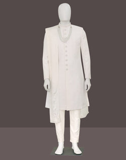 Collection of White Lucknowi Chikankari work Indo Western Set with Dupatta in a gallery layout