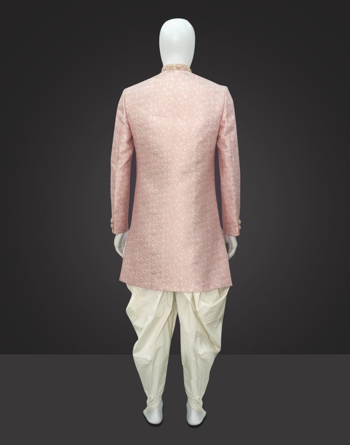 Pastel Light Pink Floral weaving Jacquard Indo Set