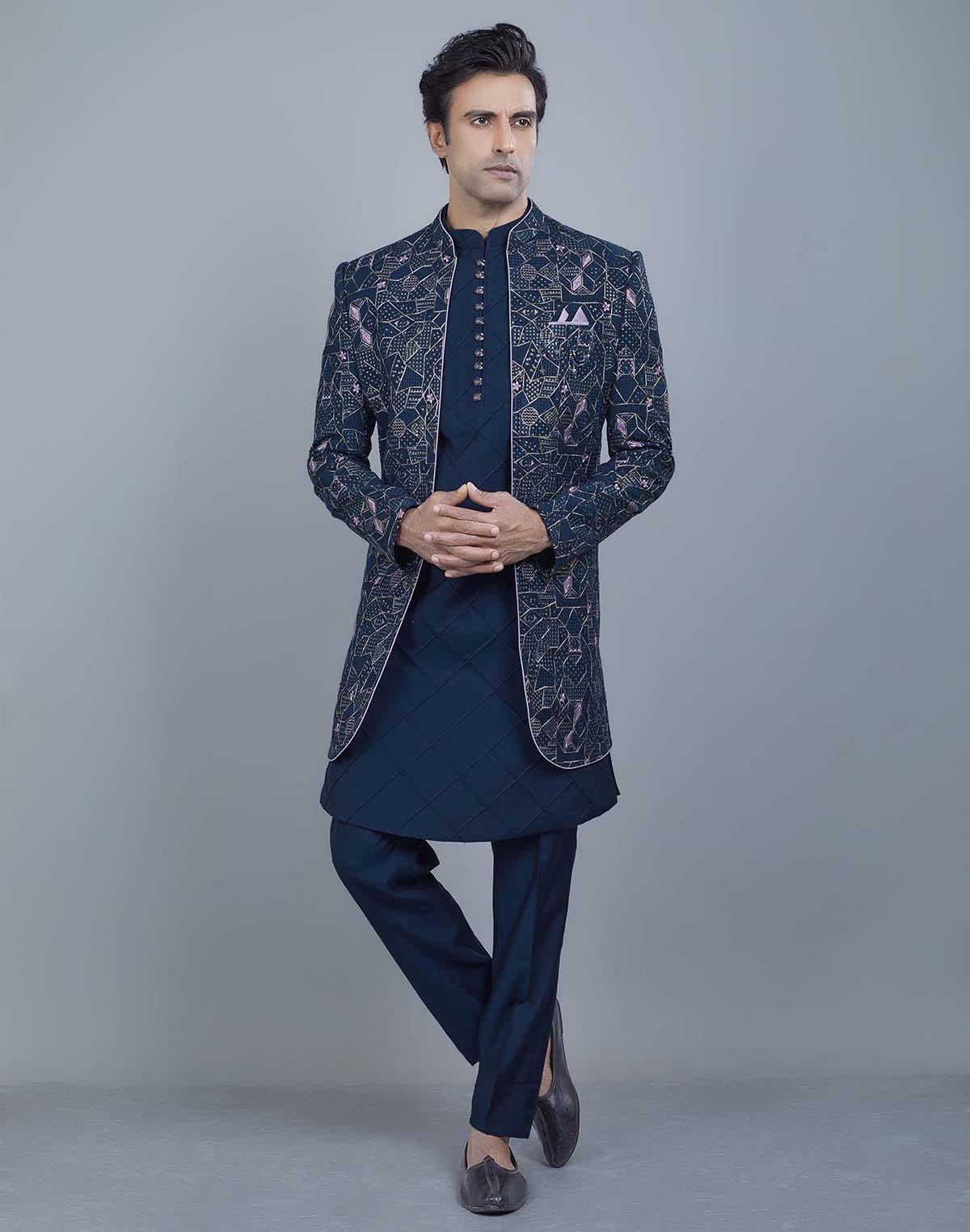 Collection of All Over Fully Embroidered and Sequence work Open Jacket Style in a gallery layout