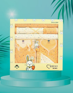 Collection of Sweet Light Orange Cartoon Cotton Baby Gift Set in a gallery layout