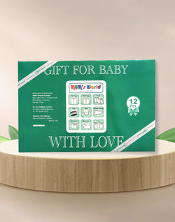 Collection of Green Cartoon Print Cotton Baby Gift Set in a gallery layout