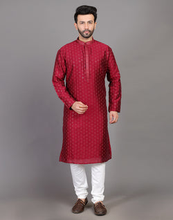 Collection of Stylish All Over Sequence Work Maroon Party Wear Kurta Set in a gallery layout