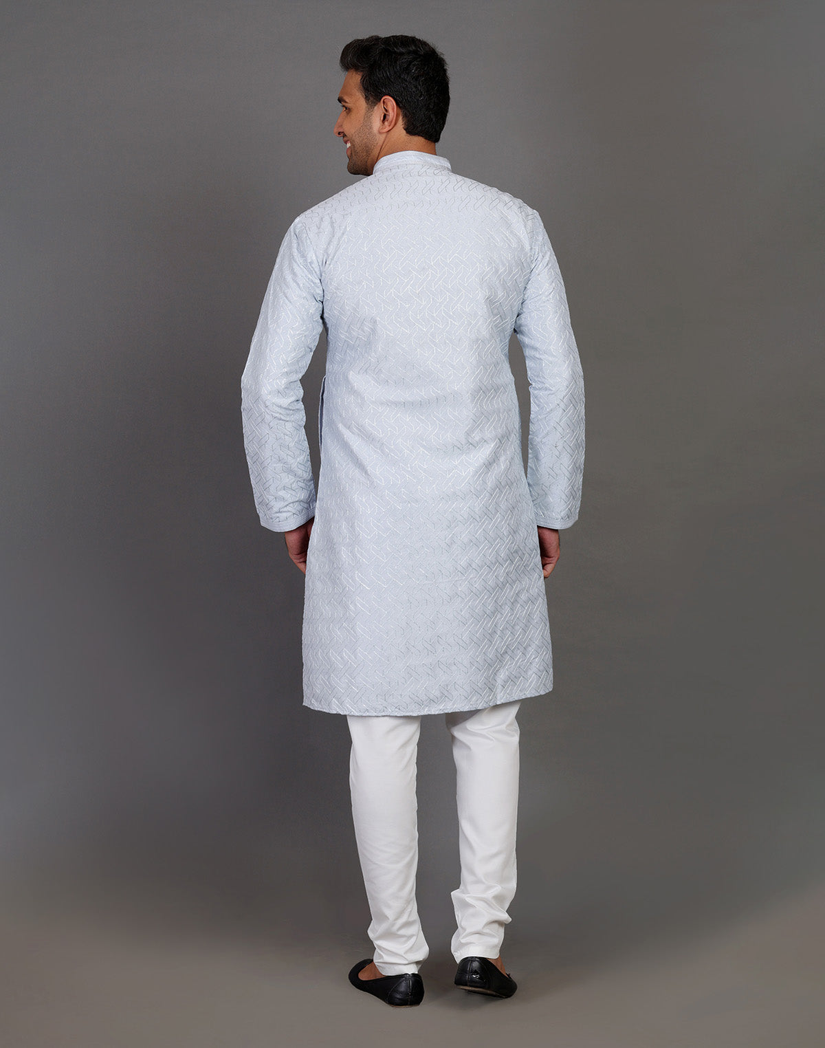 Collection of Soft Silk Simple and Comfort Sequence Work Blue Kurta Set in a gallery layout