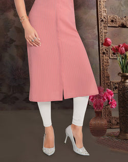 Collection of Light Peach Cotton Silk Kurti in a gallery layout