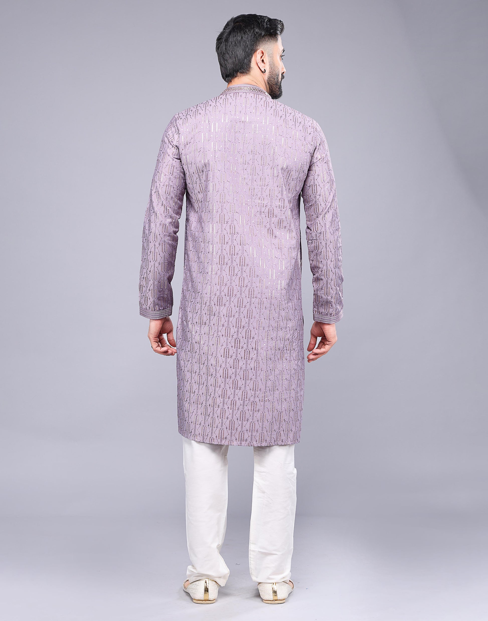 Elegant Onion Pink Embellished Work Kurta Pyjama Set