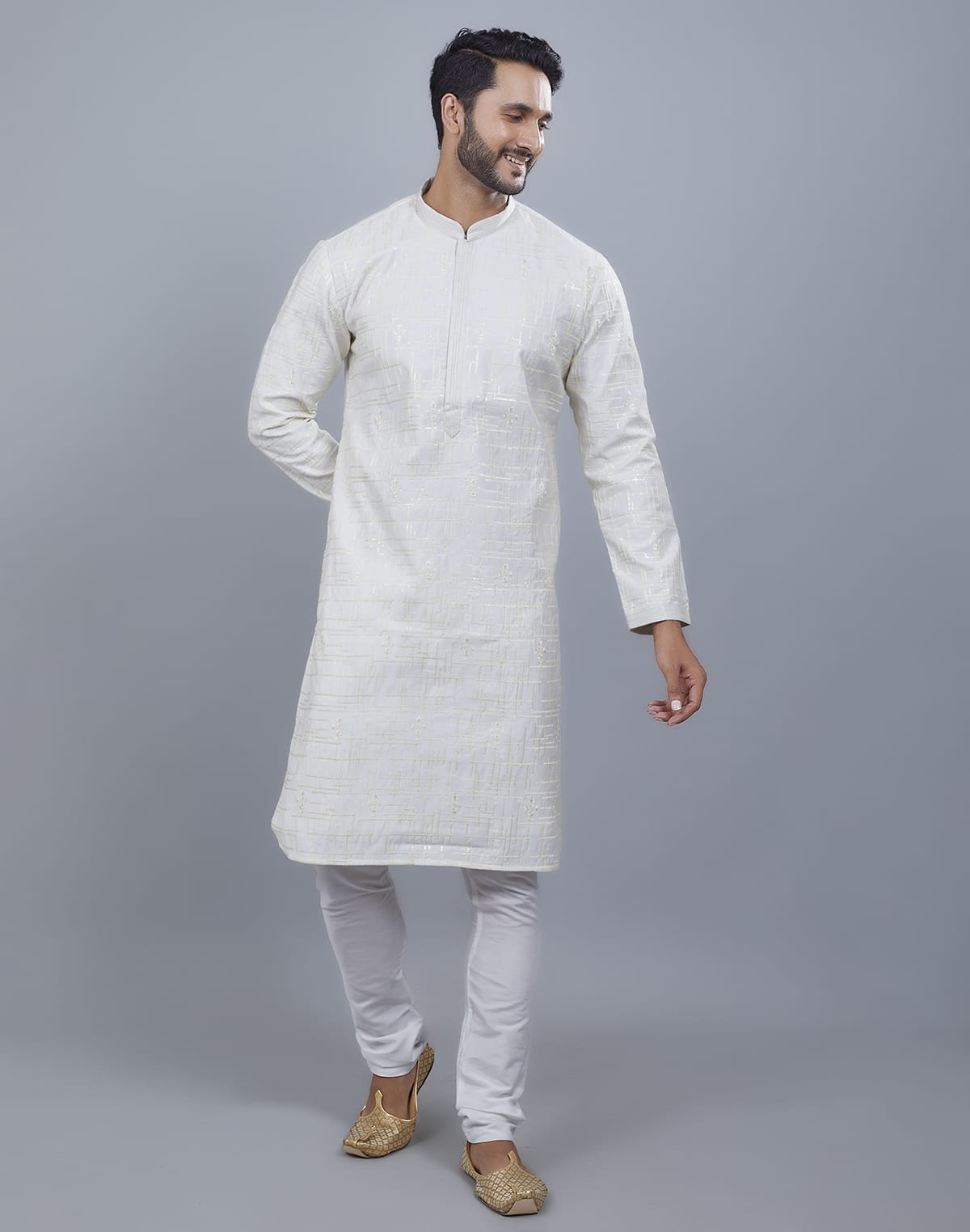 Stylish All Over Sequence Work Kurta Pajama