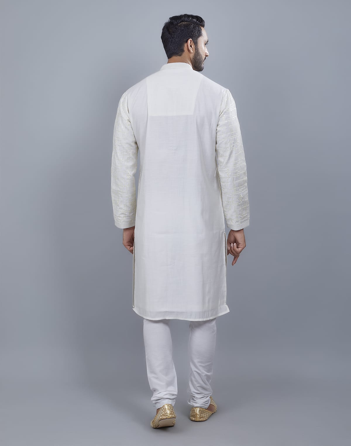 Collection of Stylish All Over Sequence Work Kurta Pajama in a gallery layout