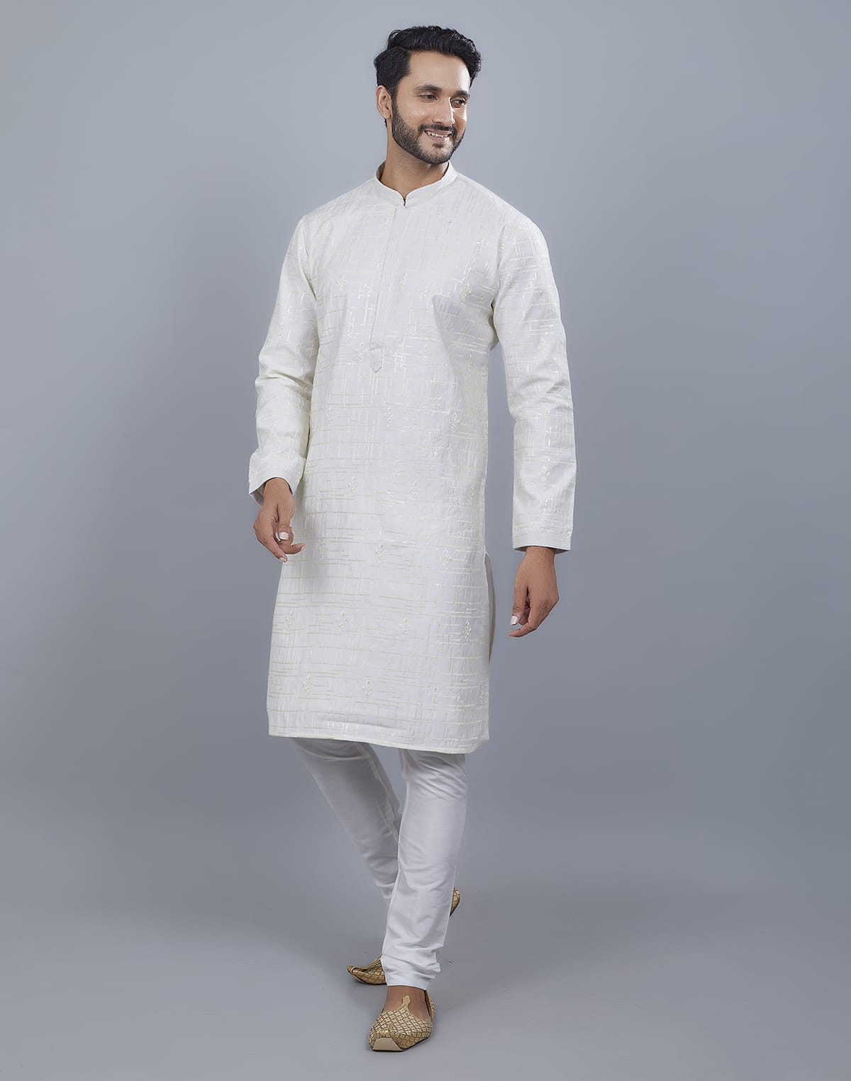 Stylish All Over Sequence Work Kurta Pajama