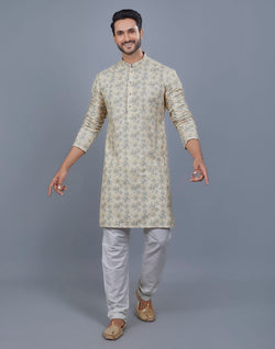 Collection of Floral Print Thread Embroidery work Kurta Set in a gallery layout