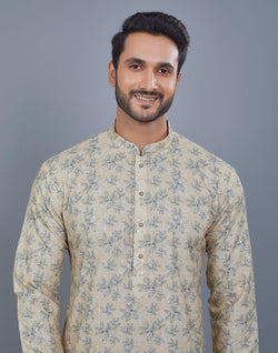 Collection of Floral Print Thread Embroidery work Kurta Set in a gallery layout