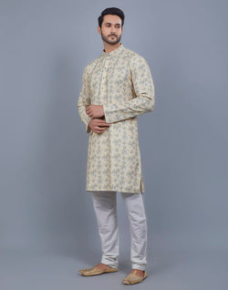 Collection of Floral Print Thread Embroidery work Kurta Set in a gallery layout