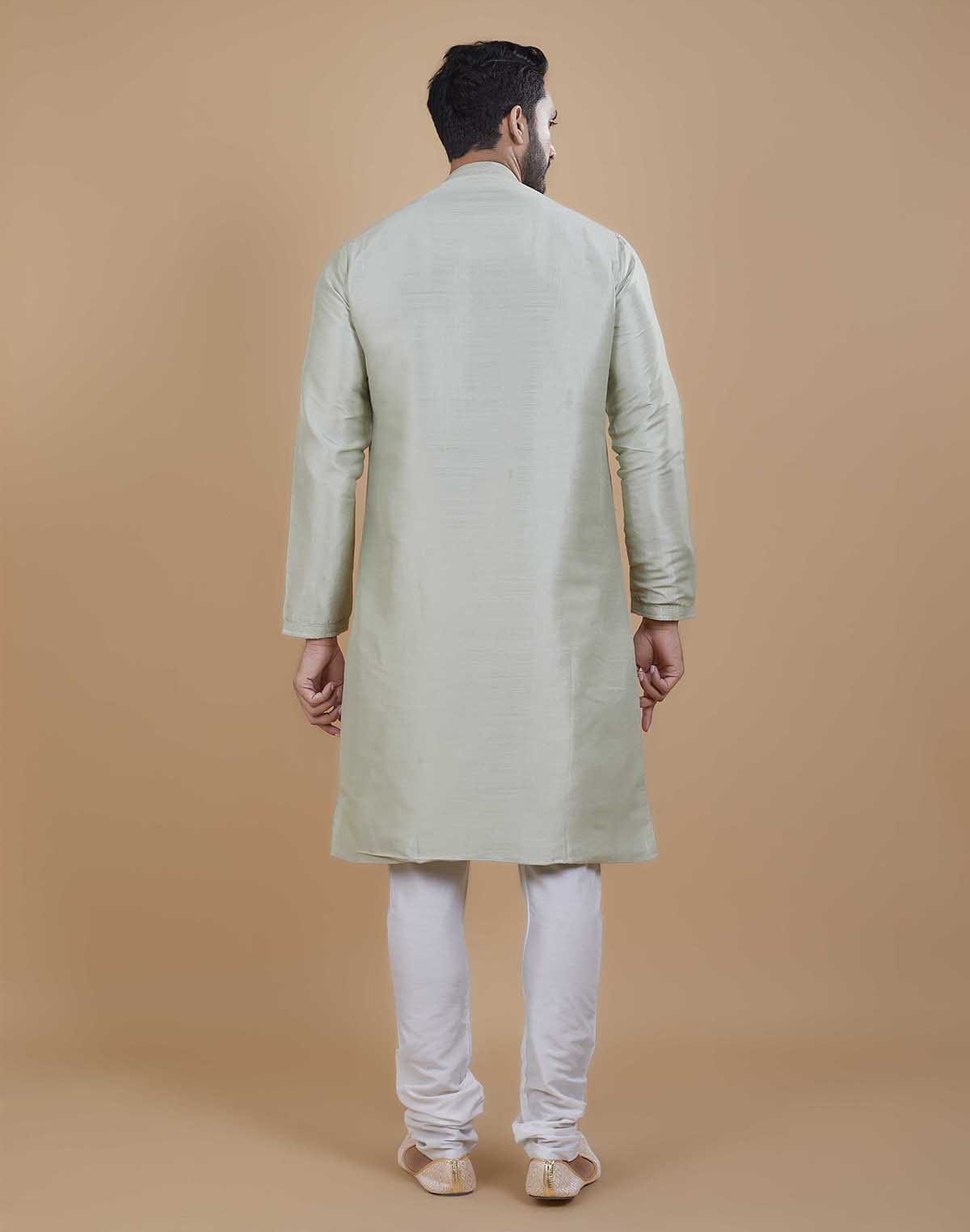 Collection of Soft Silk Self Design Pattern Kurta Set in a gallery layout