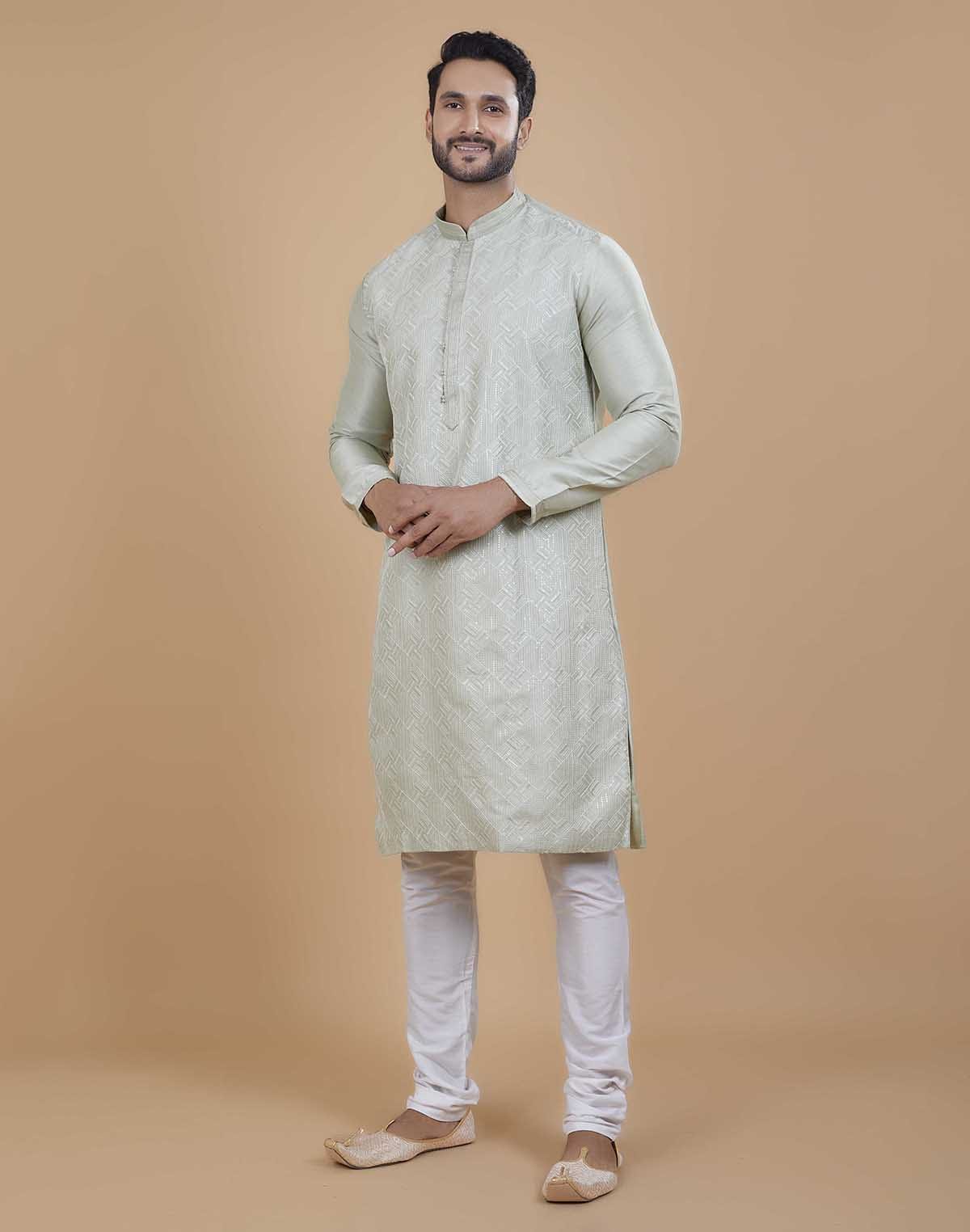 Soft Silk Self Design Pattern Kurta Set