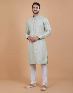 Collection of Soft Silk Self Design Pattern Kurta Set in a gallery layout