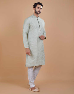 Collection of Soft Silk Self Design Pattern Kurta Set in a gallery layout