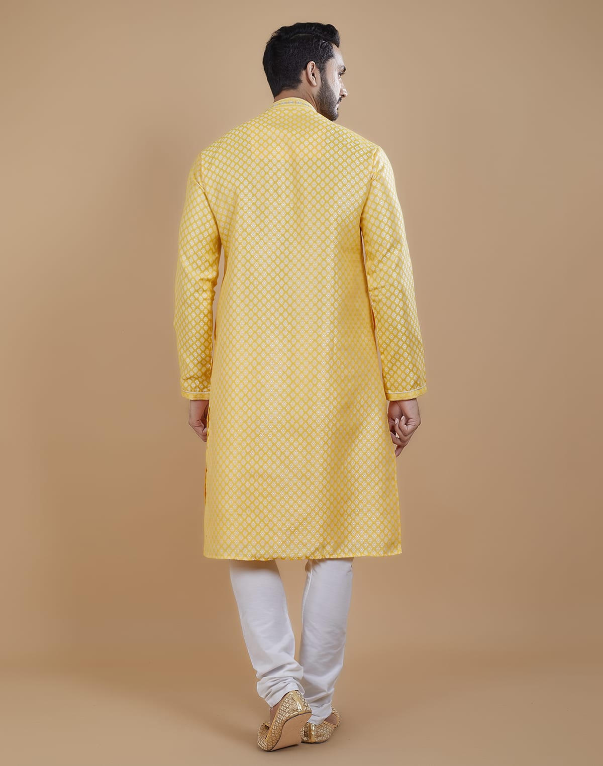 Collection of All Over Silver Bootis Jacquard Kurta Set in a gallery layout