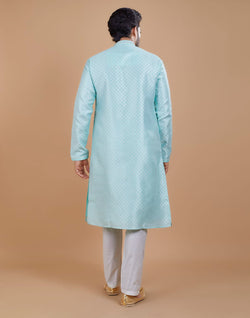 Collection of All Over Silver Bootis Kurta Set in a gallery layout