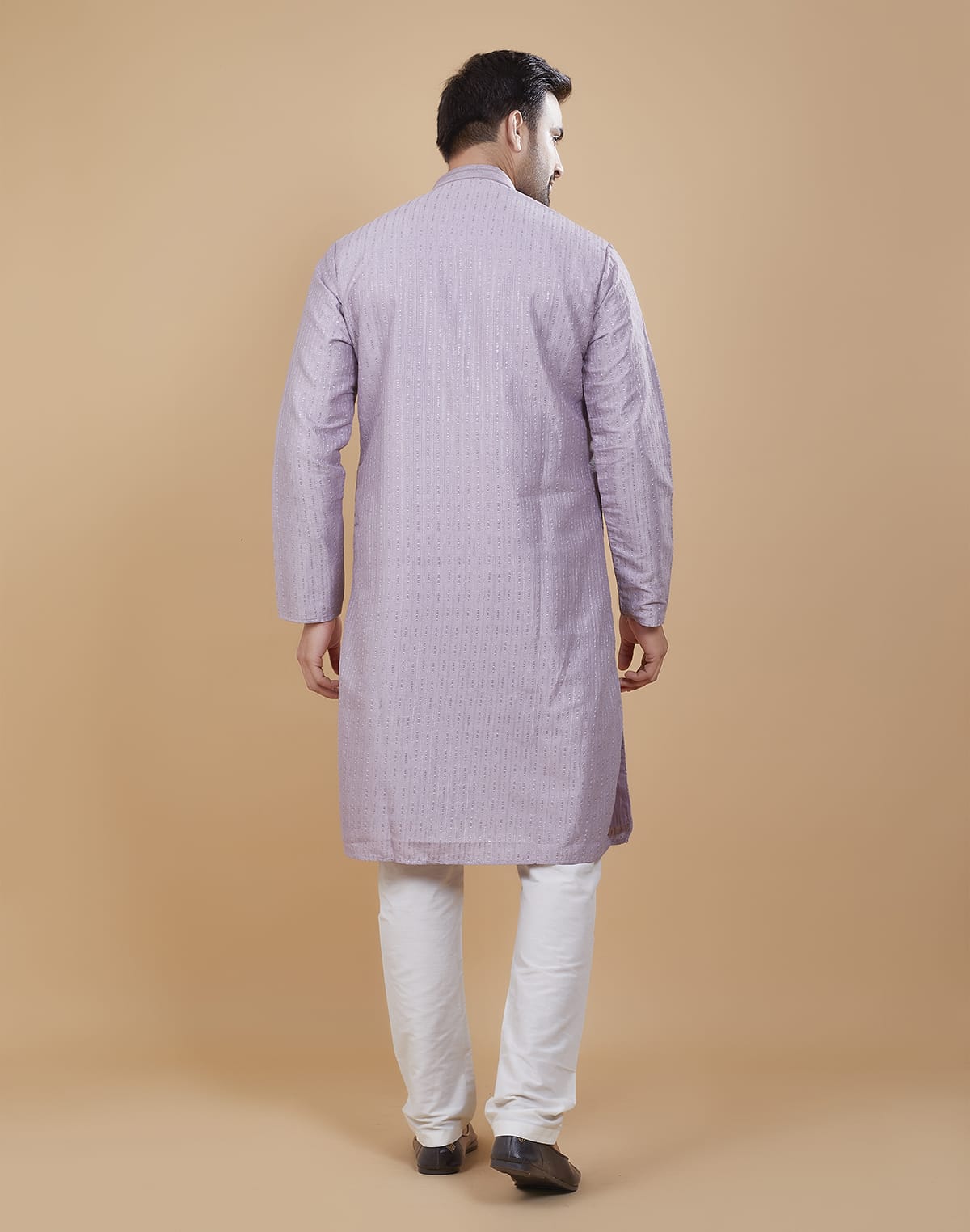 Collection of Lavender Colour All Over Sequence work Kurta Set in a gallery layout