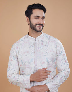 Collection of Floral Multi Color Embroidered work Kurta Pajama in a gallery layout