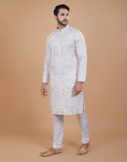 Collection of Floral Multi Color Embroidered work Kurta Pajama in a gallery layout