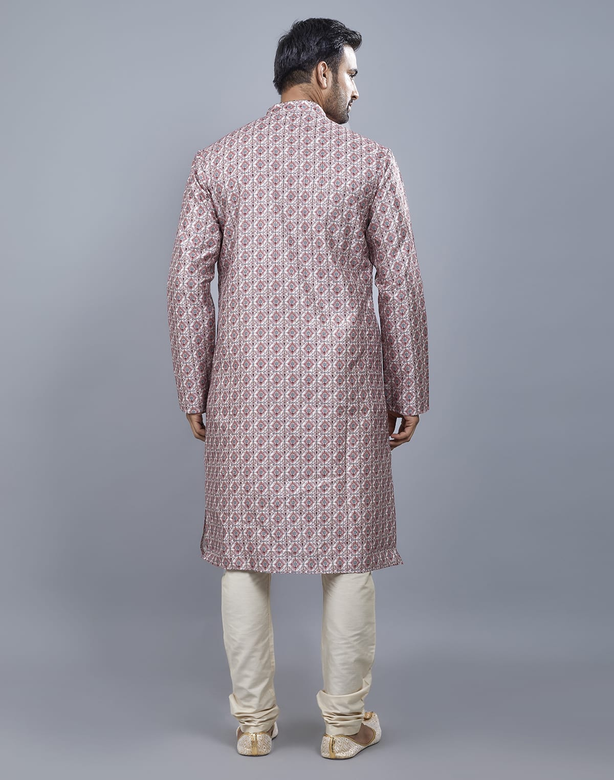 Brocade All Over Multi Color Printed Kurta Set