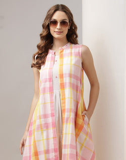 Collection of Multi Color Cotton Party Wear Kurti with Shrug in a gallery layout