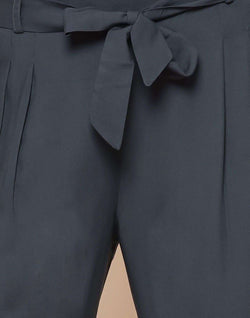 Collection of Navy Blue Plain Viscose Rayon Fabric Pant in a gallery layout