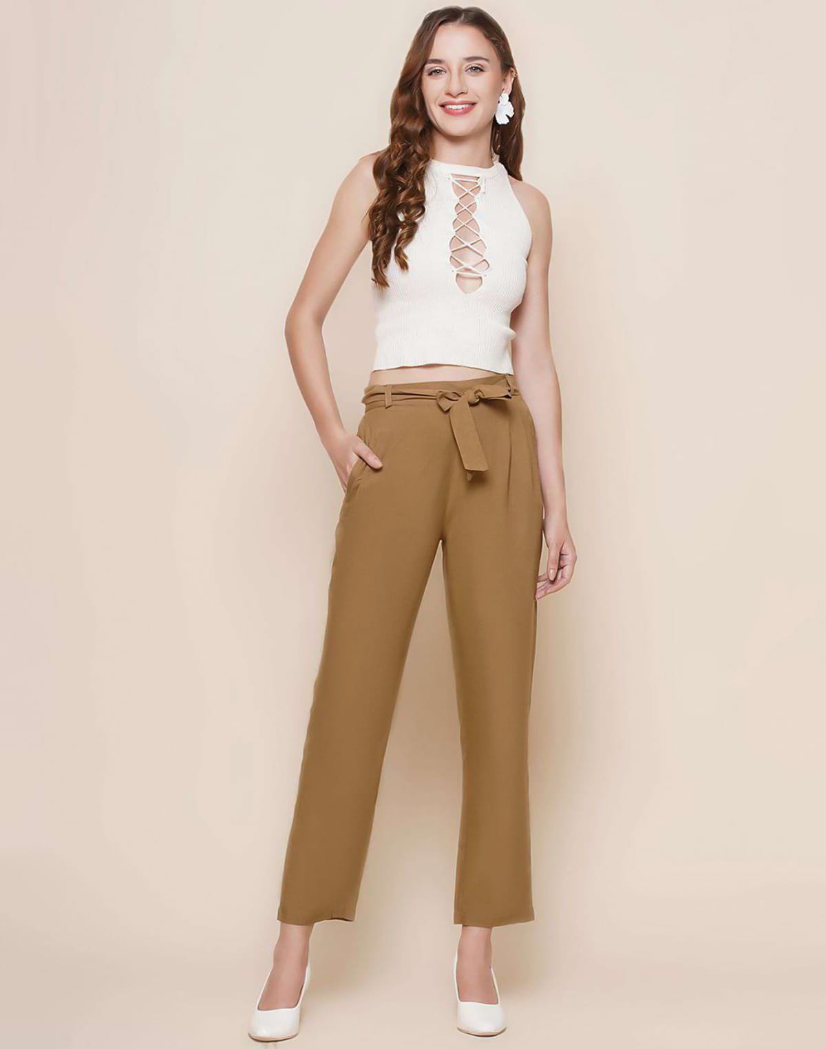 Collection of Stylish Viscose Rayon Fabric Pant in a gallery layout