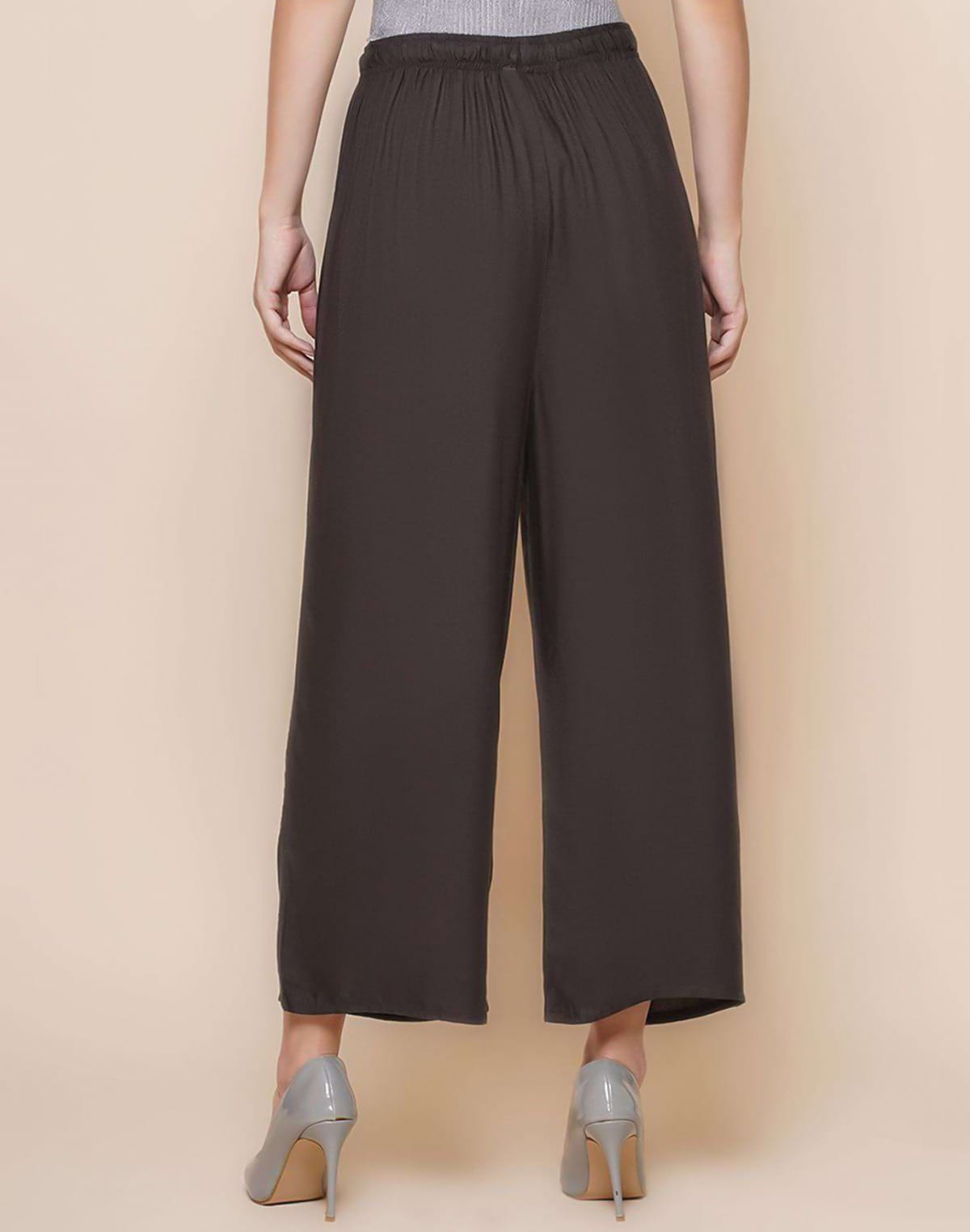 Viscose Rayon Brown Coloured Plazzo Pant