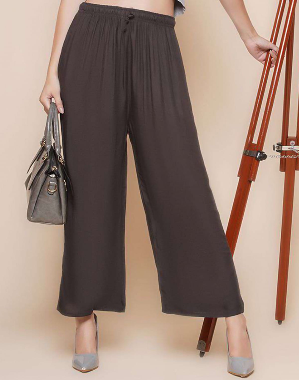 Viscose Rayon Brown Coloured Plazzo Pant