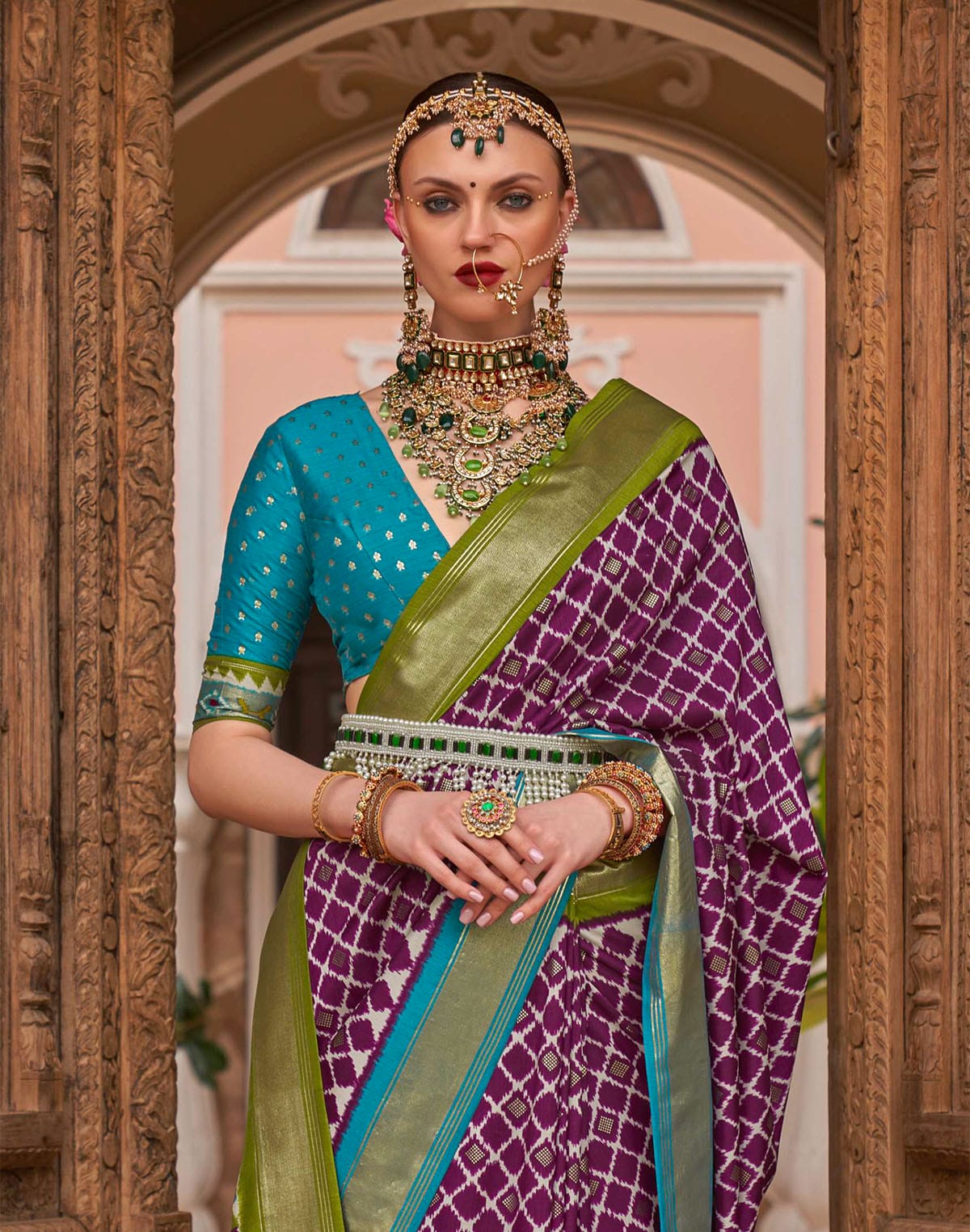 Collection of Deep Purple Patola Saree in a gallery layout