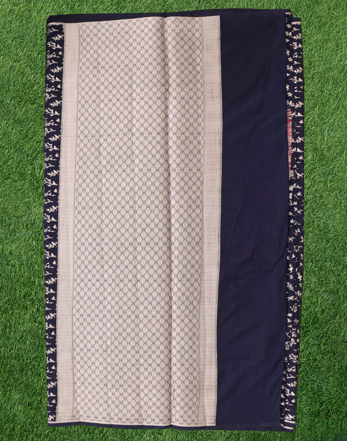 Collection of Elegant Navy Blue Weave Fancy Saree in a gallery layout