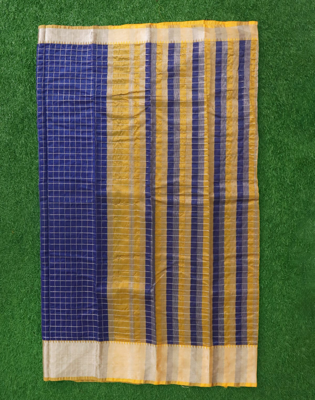 Blue Coloured Cotton Silk Sico Saree