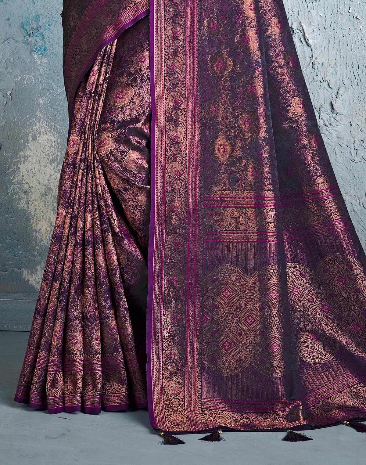 Purple Shade Soft Silk Party Wear Saree