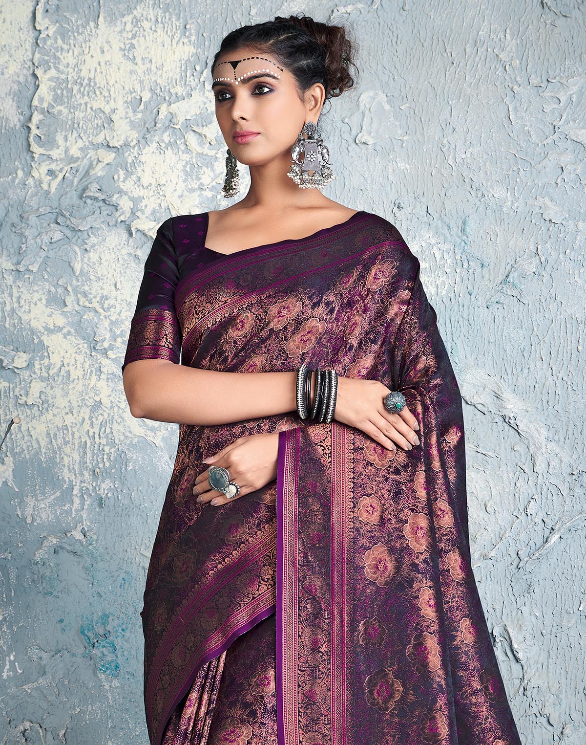 Purple Shade Soft Silk Party Wear Saree